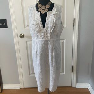 Style & CO Off White eyelet sleeveless dress size 14